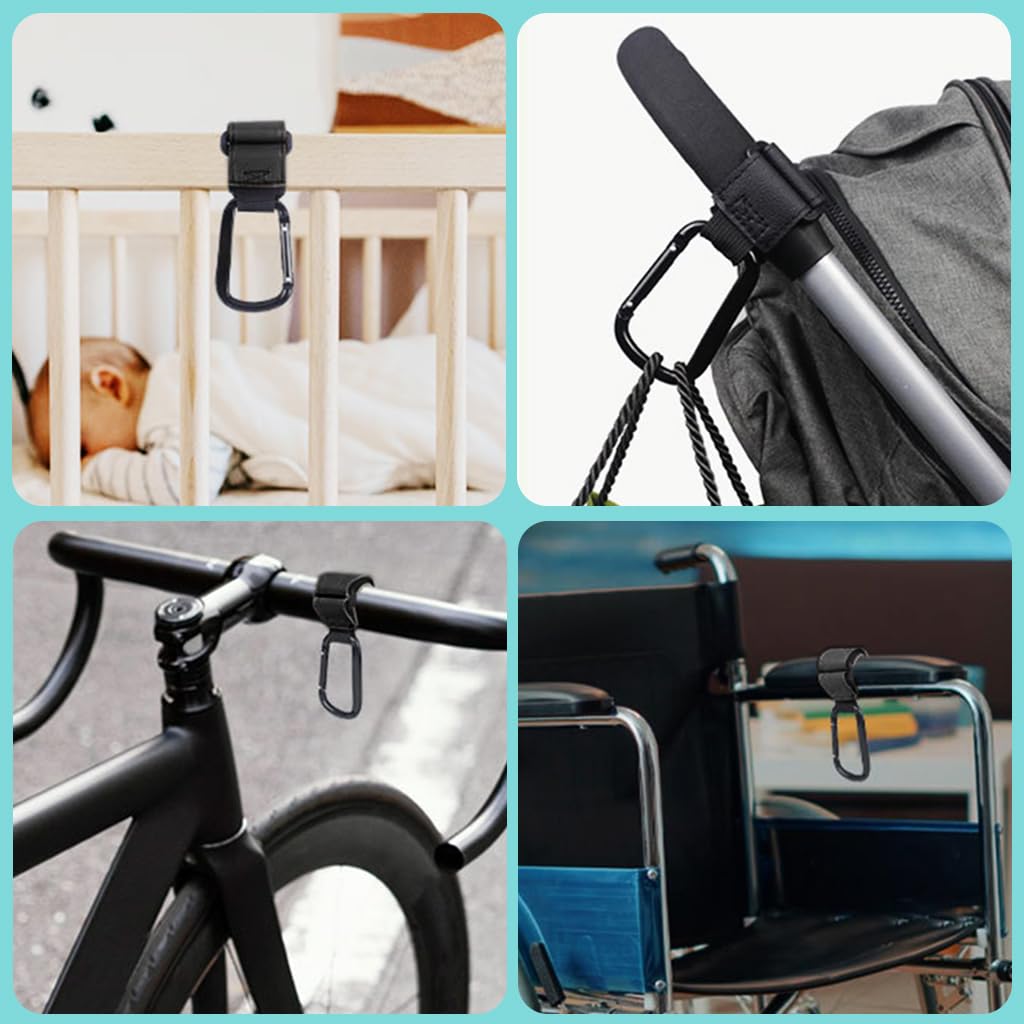 SNOWIE SOFT 2Pcs Hanging Hook for Pram Stroller Hanging Clip Adjustable PU Leather Pram Clip with Quick Release Carabiner Design Universal Attaching Buckle for Stroller, Bike, Pram, Pushchair SNOWIE SOFT 2Pcs Hanging Hook for Pram Stroller Hanging Clip Adjustable PU Leather Pram Clip with Quick Release Carabiner Design Universal Attaching Buckle for Stroller, Bike, Pram, Pushchair